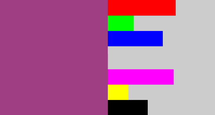 Hex color #a03e82 - warm purple
