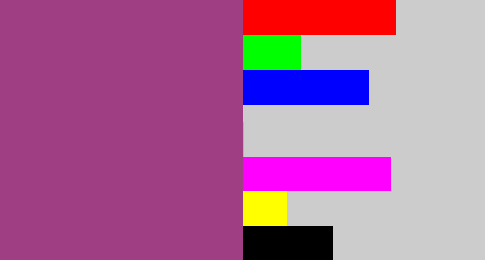 Hex color #a03e84 - warm purple