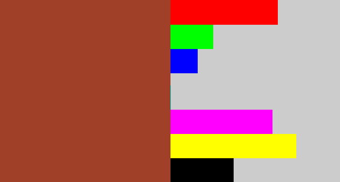 Hex color #a04029 - brick