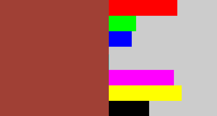 Hex color #a04035 - brick
