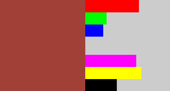 Hex color #a04036 - brick
