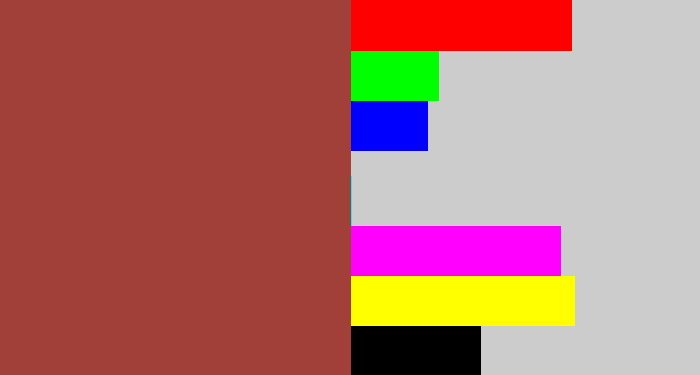 Hex color #a04039 - brick
