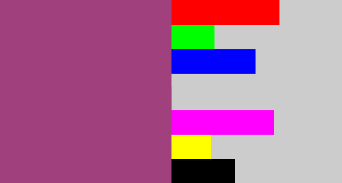 Hex color #a0407c - light plum