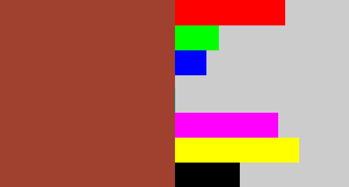 Hex color #a0412f - brick