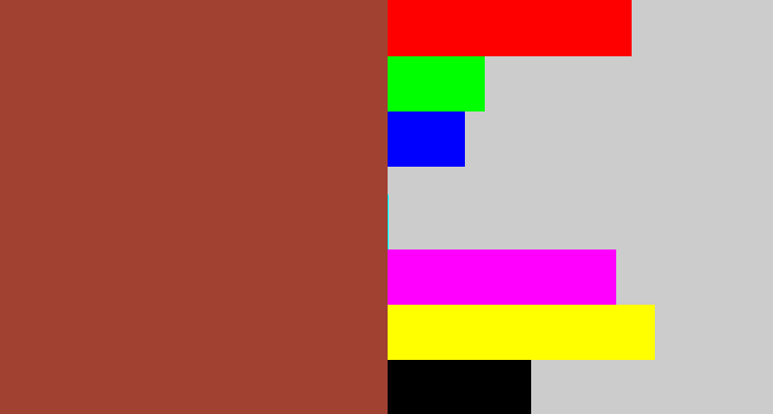 Hex color #a04132 - brick