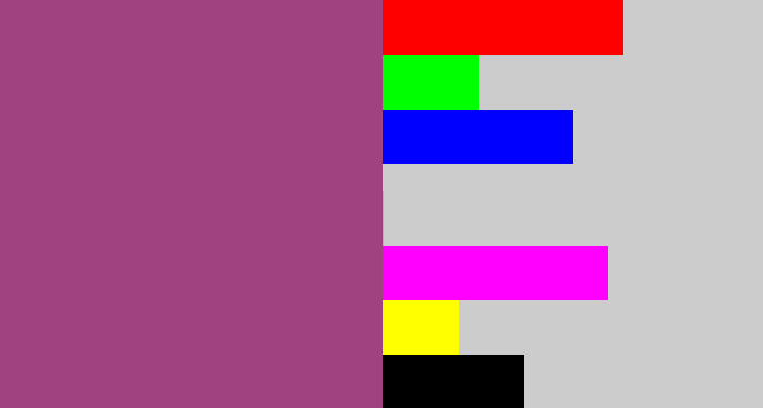 Hex color #a04180 - light plum