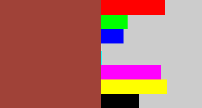 Hex color #a04238 - brick