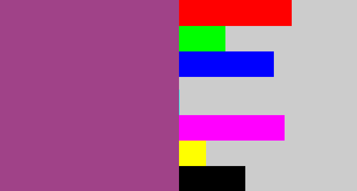 Hex color #a04288 - light plum