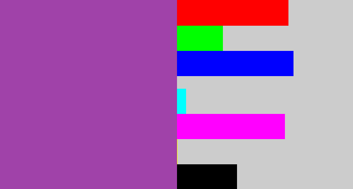 Hex color #a042a9 - medium purple