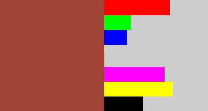 Hex color #a04337 - brick