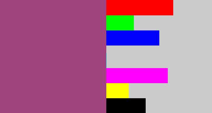 Hex color #a0437f - light plum