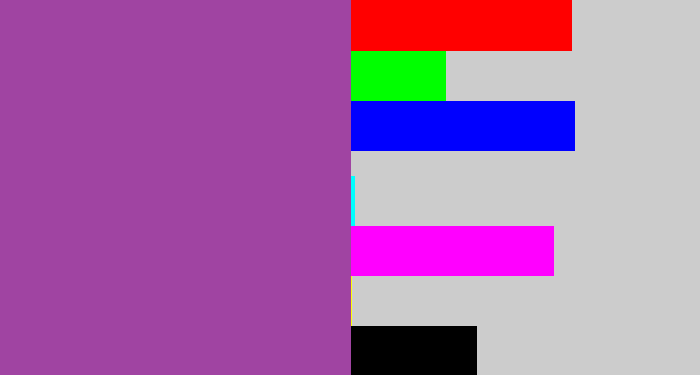 Hex color #a044a2 - medium purple