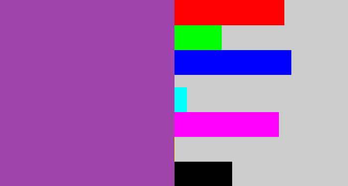 Hex color #a044ac - medium purple