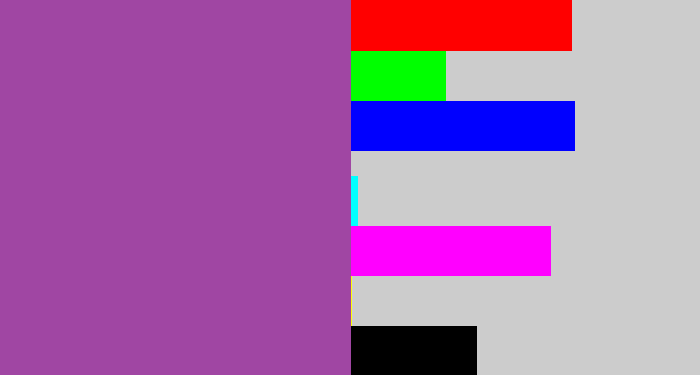 Hex color #a046a3 - medium purple