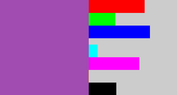 Hex color #a04cb1 - purply