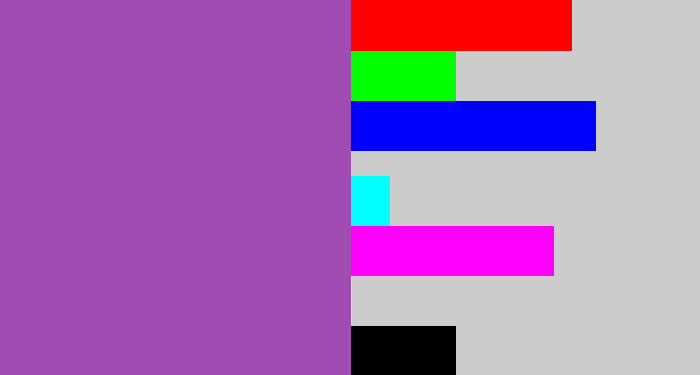 Hex color #a04cb3 - purply
