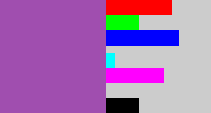 Hex color #a04eaf - medium purple