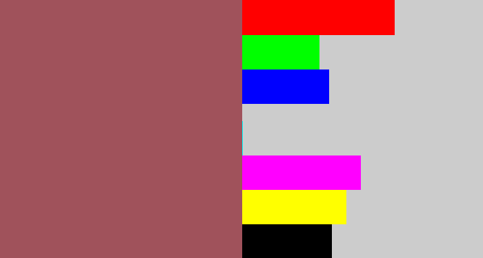 Hex color #a0525b - light maroon