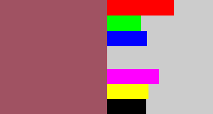 Hex color #a05262 - light maroon