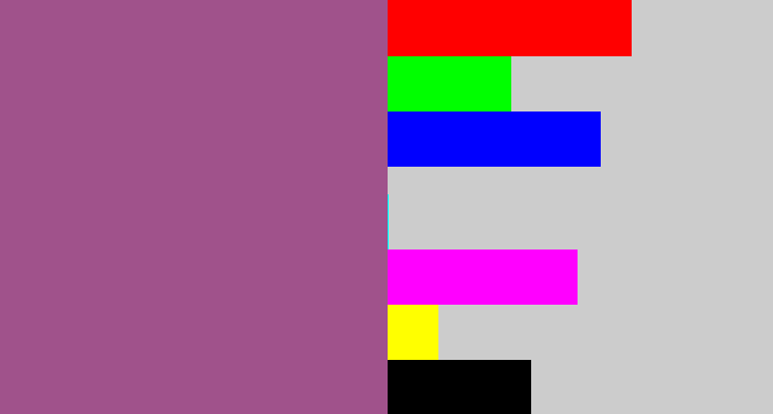 Hex color #a0528b - purpleish