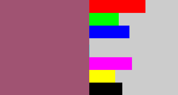 Hex color #a05372 - light plum
