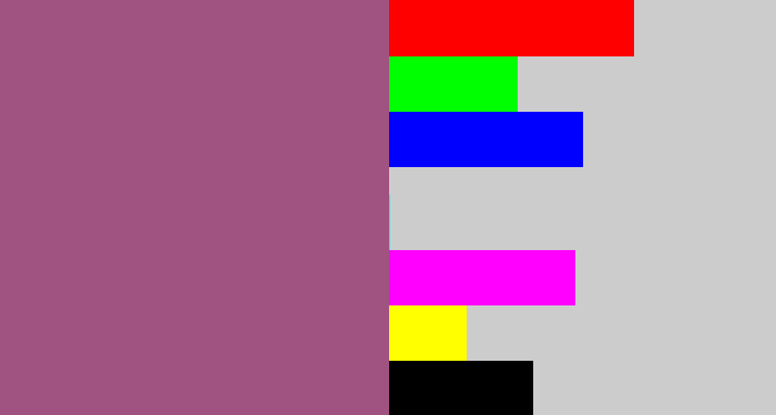 Hex color #a05380 - light plum