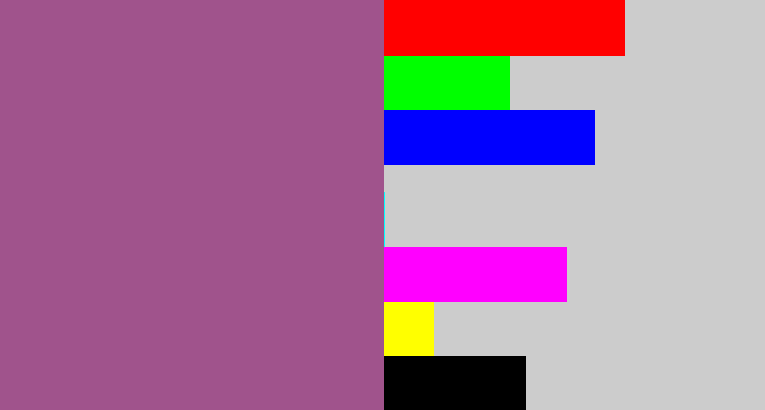 Hex color #a0538c - purpleish