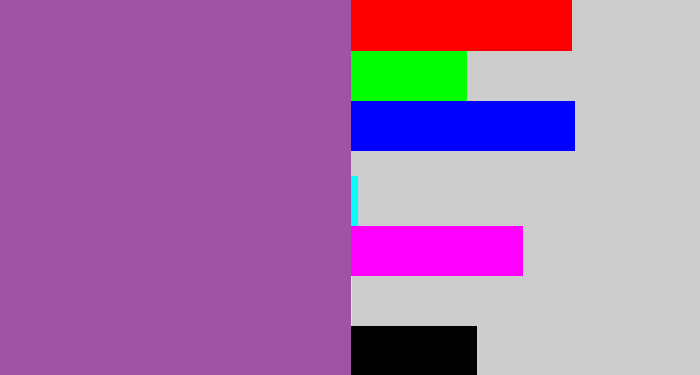 Hex color #a053a4 - medium purple