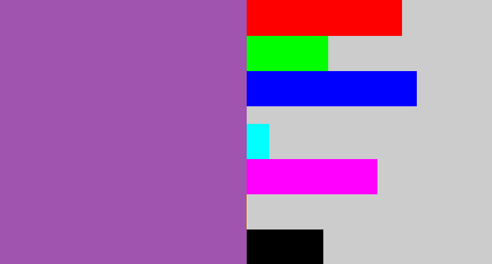 Hex color #a053af - medium purple