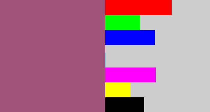 Hex color #a05479 - light plum