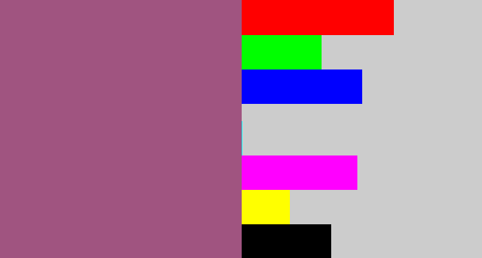 Hex color #a05480 - light plum