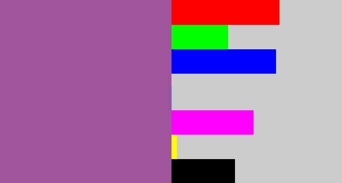 Hex color #a0549b - purpleish