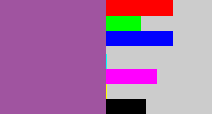 Hex color #a054a0 - medium purple