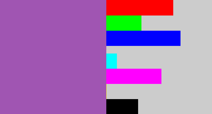 Hex color #a055b2 - amethyst