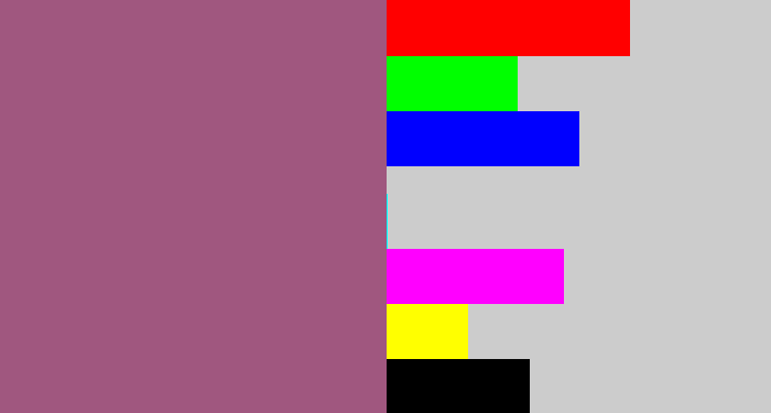 Hex color #a0577f - light plum