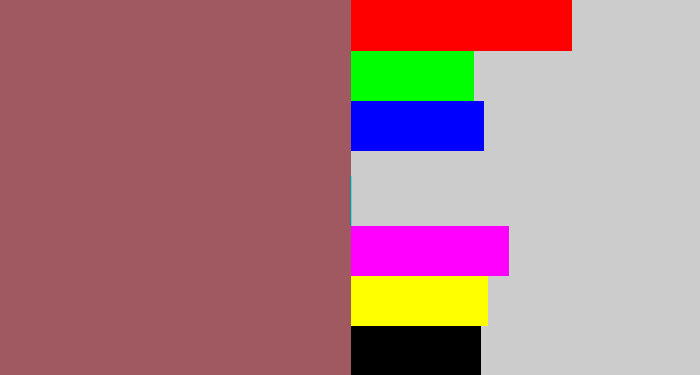 Hex color #a05861 - light maroon