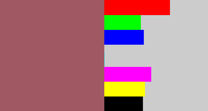 Hex color #a05862 - light maroon