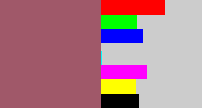 Hex color #a05869 - light maroon