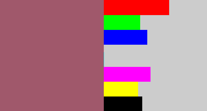 Hex color #a0586b - light plum