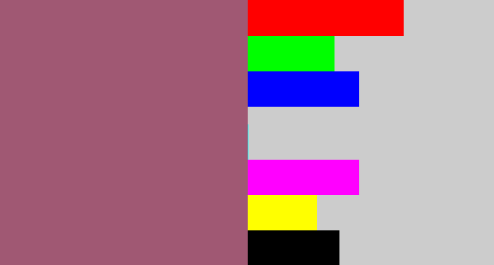Hex color #a05873 - light plum
