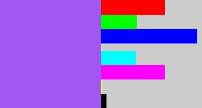 Hex color #a058f1 - lighter purple
