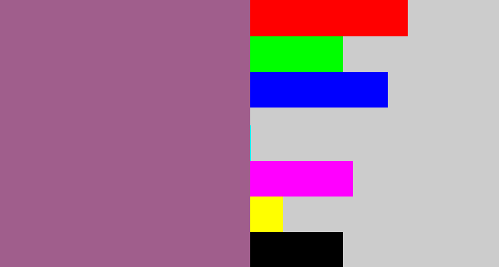 Hex color #a05e8c - purpleish