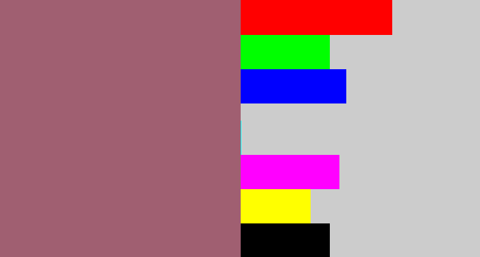 Hex color #a05f71 - light plum