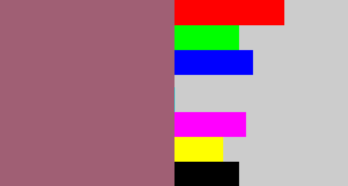 Hex color #a05f74 - light plum