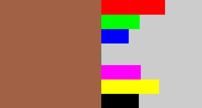 Hex color #a06145 - earth