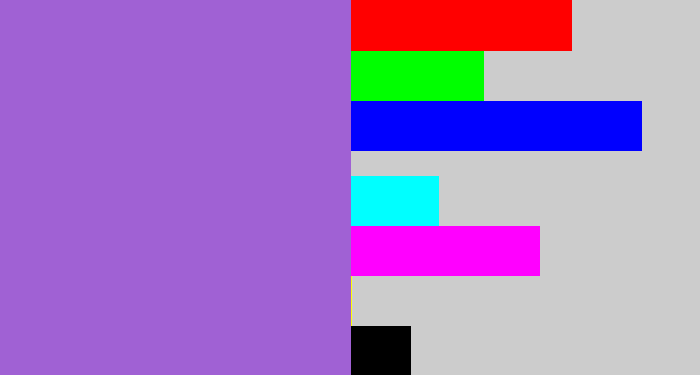 Hex color #a061d4 - amethyst