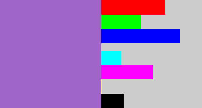 Hex color #a063c8 - amethyst