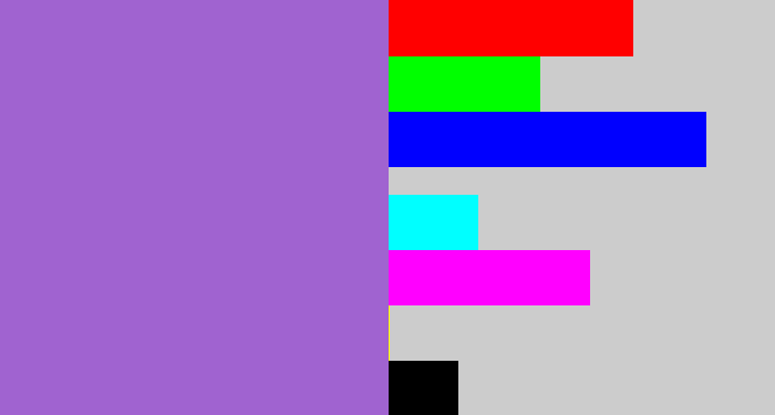 Hex color #a063d0 - amethyst