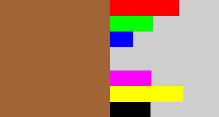 Hex color #a06435 - earth