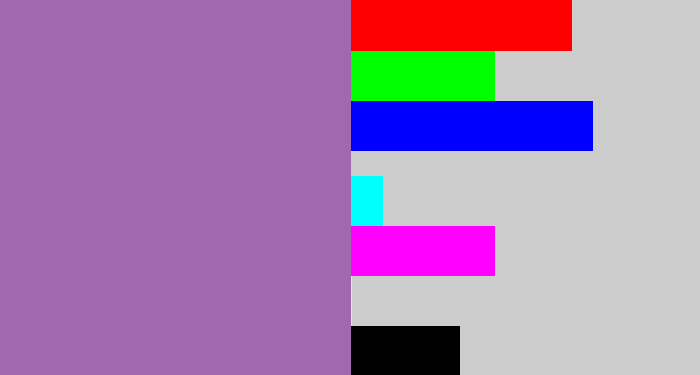 Hex color #a068af - soft purple